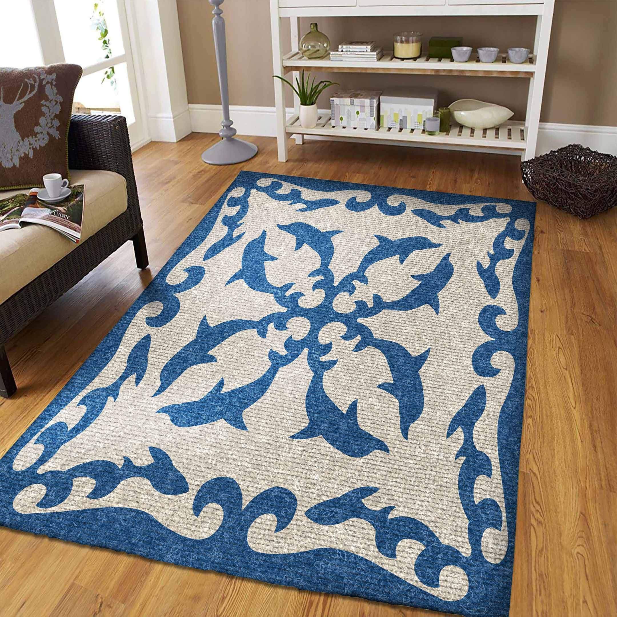 Dolphin Rug, Square Rugs