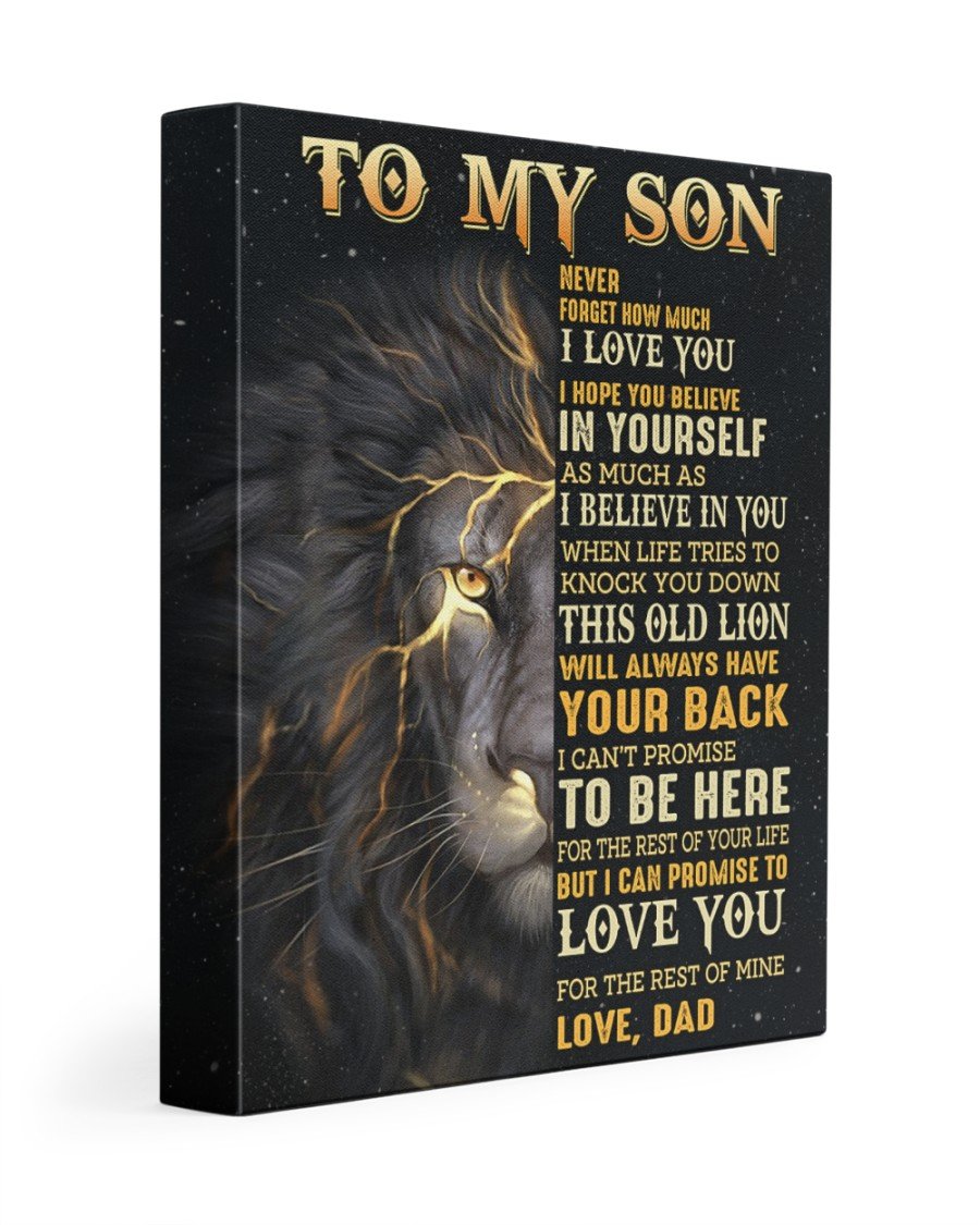 To My Son I Believe In You Lion Portrait Canvas & Poster Lovely Gift For Son From Dad Birthday Gift Family Gift Home Decor Wall Art Visual Art