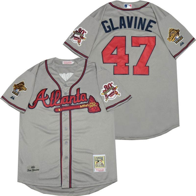 Atlanta Braves Tom Glavine #47 2020 MLB Grey Jersey