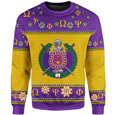 Christmas Omega Psi Phi Sweatshirt – Custom Fraternity Logo Sweatshirt