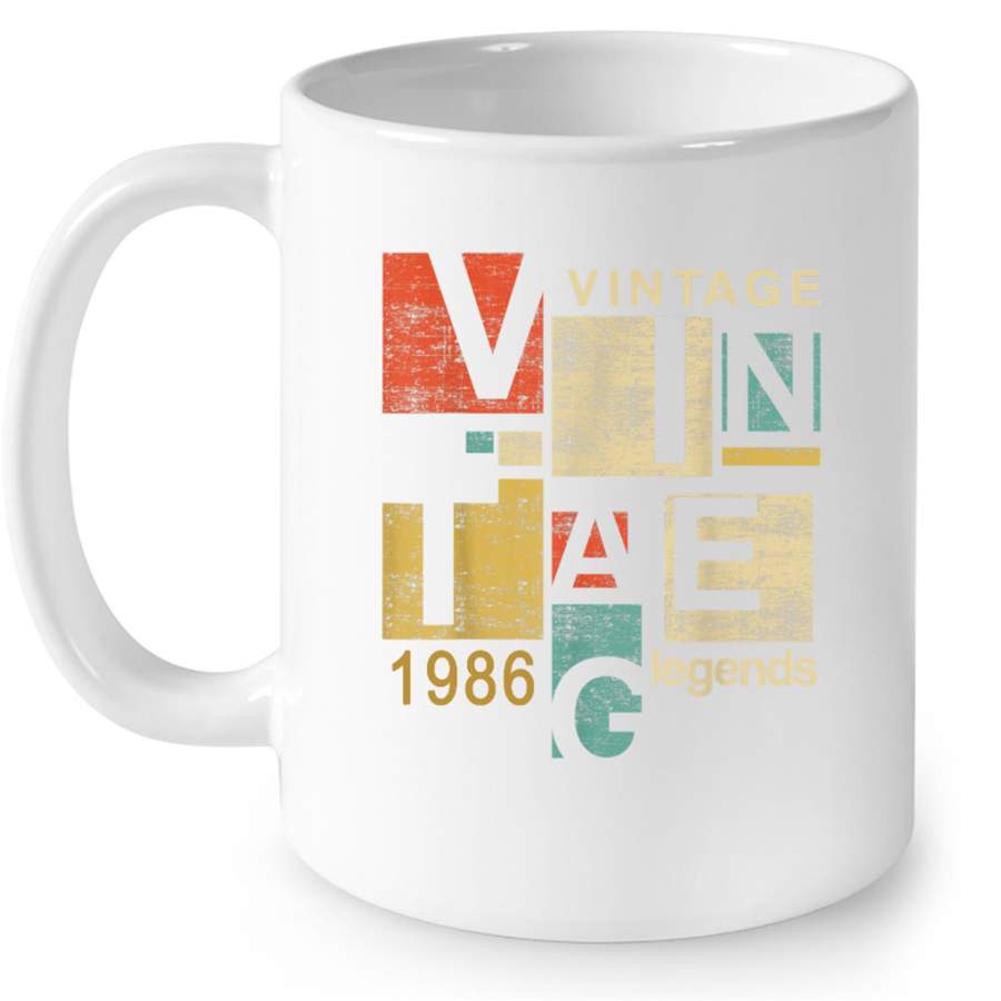 Vintage  1986 Legends B – Full-Wrap Coffee White Mug