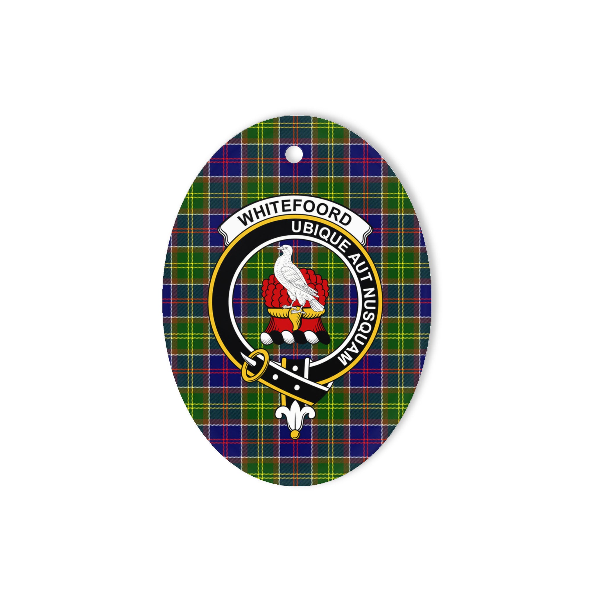 Whitefoord Scottish Clan Plaid Ornament Gift. Christmas Tree Ornament Whitefoord Clan Tartan Ornament Great Christmas Ornaments Gift Oval Ornament