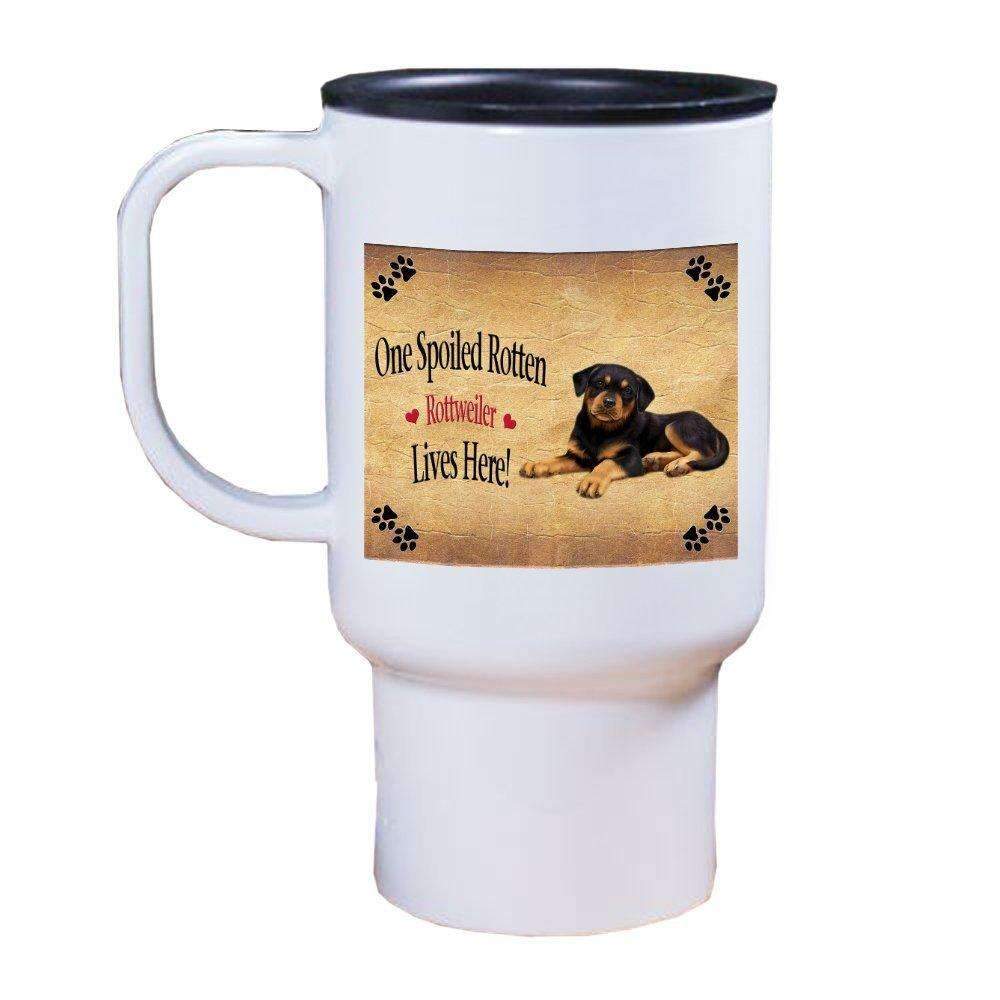 Rottweiler Puppy Spoiled Rotten Dog Travel Mug