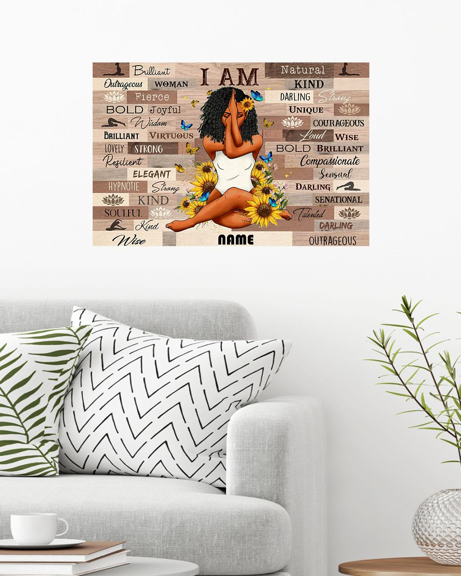 Yoga Lover Canvas – I Am Black Woman Yoga, African American Wall Art Black Girl Yoga Canvas Print Black Woman Painting Wall Decor African American Art Abstract Yoga Lover Prints Home Decor For Bedroom Living Room