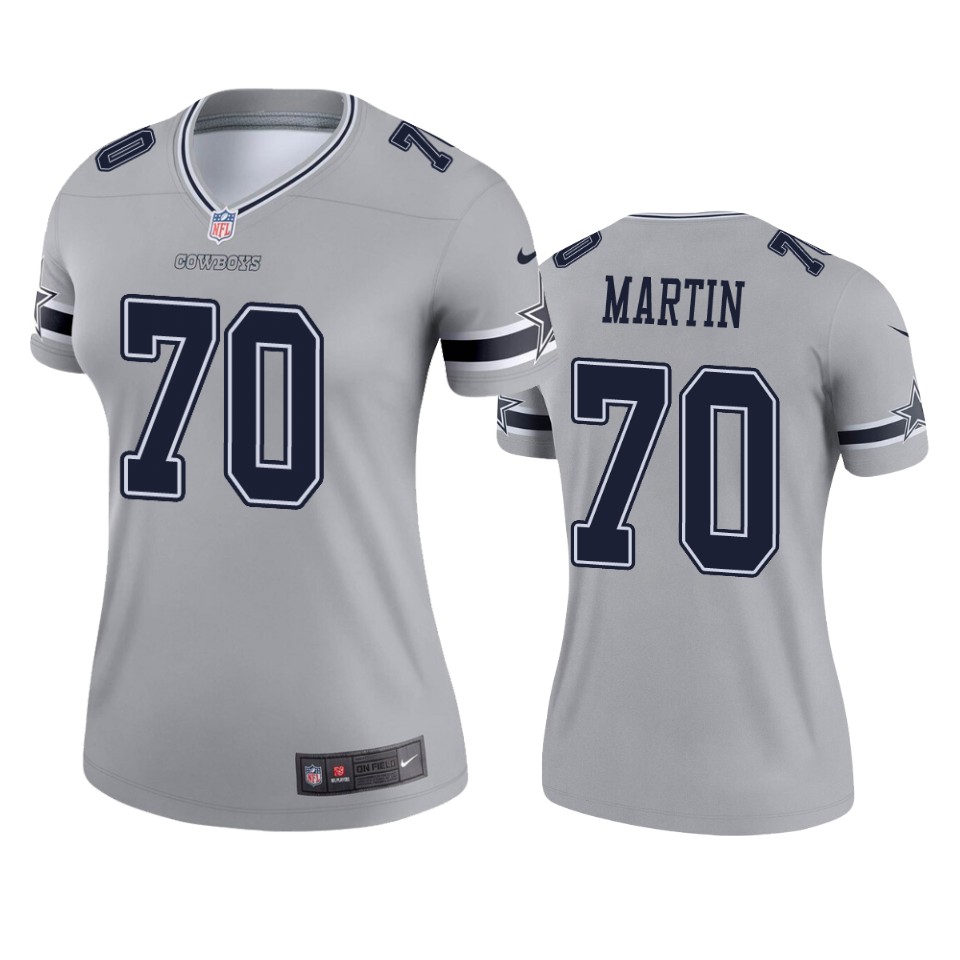 Womens Dallas Cowboys Zack Martin Silver Inverted Legend Jersey