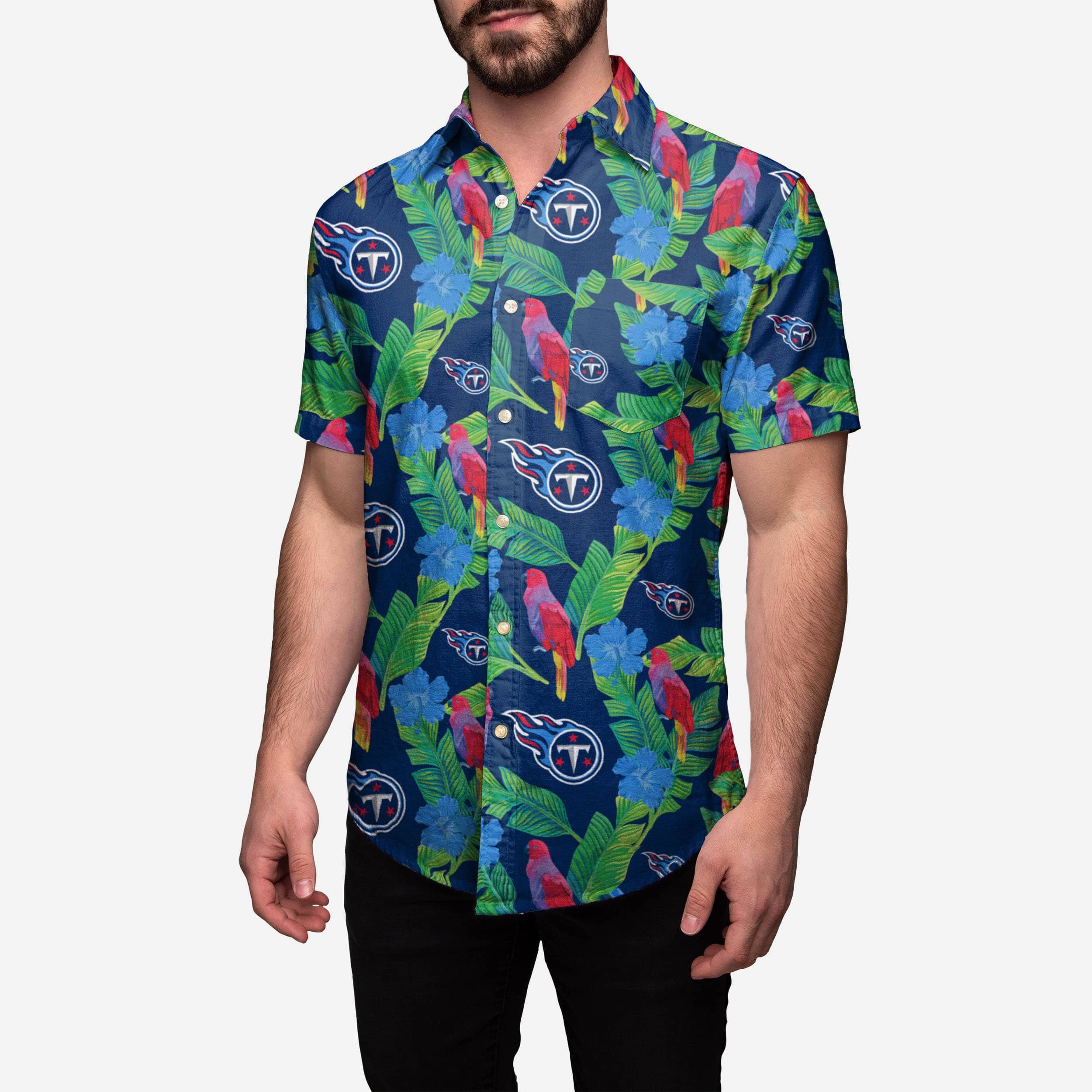 Tennessee Titans Floral Button Up Shirt