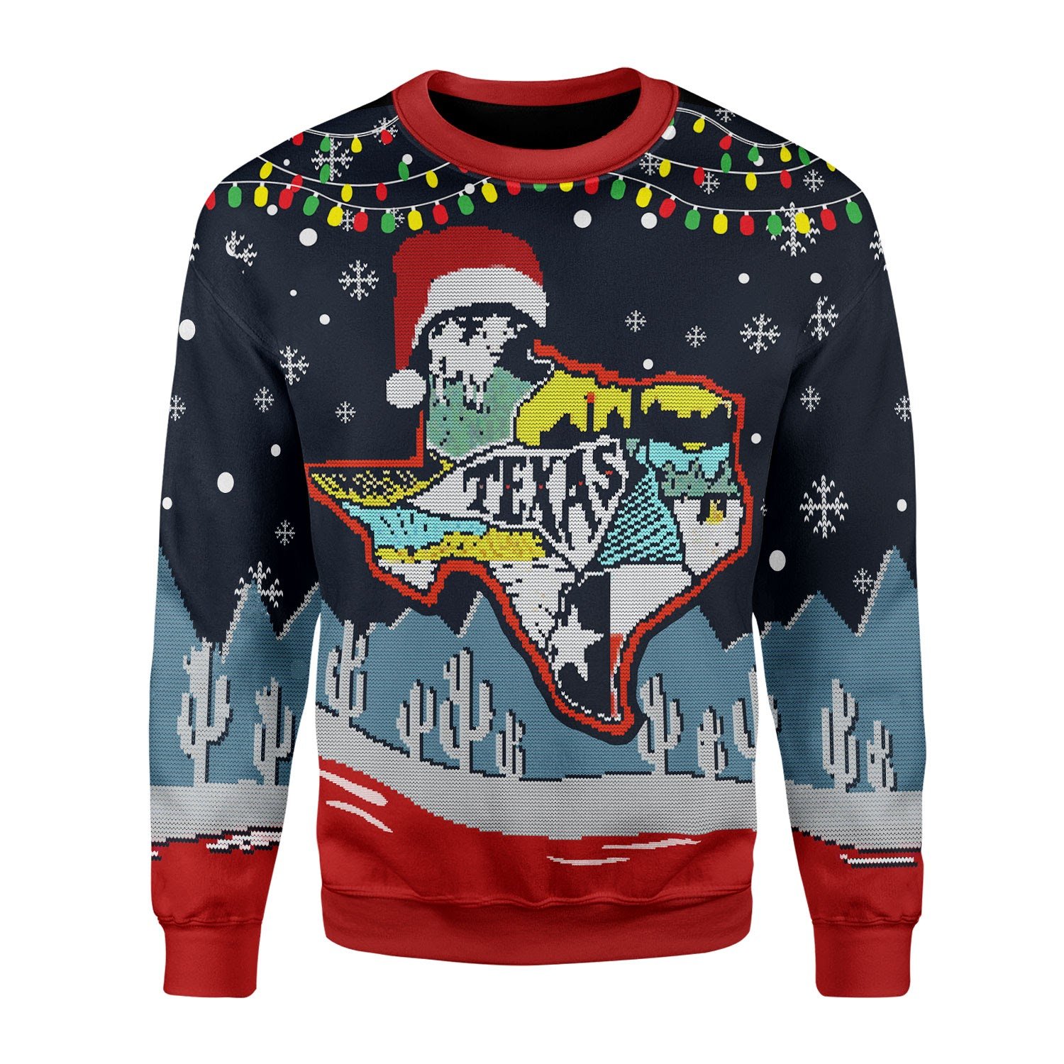 Texas Map Christmas Ugly Sweater | Unisex | Full Size | Adult | Colorful | US3474