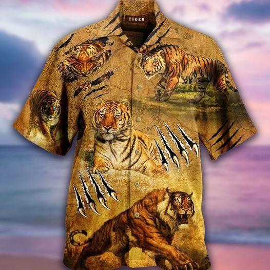 Beach Shirt Strong Tiger Vintage Hawaiian Shirts