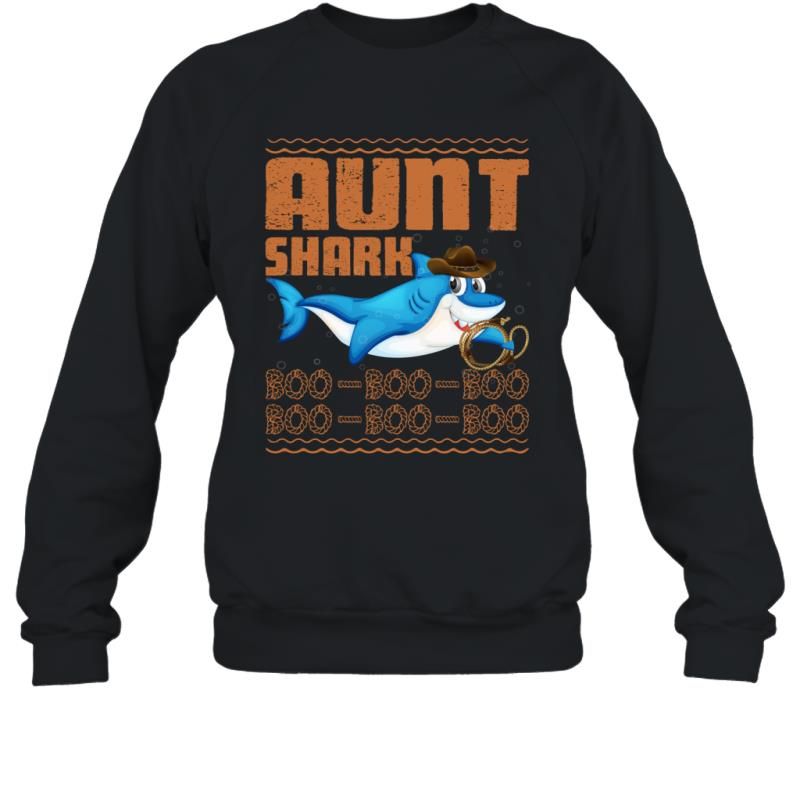 Auntie Shark Boo Boo Boo Funny Halloween Aunt Shirt Sweatshirt