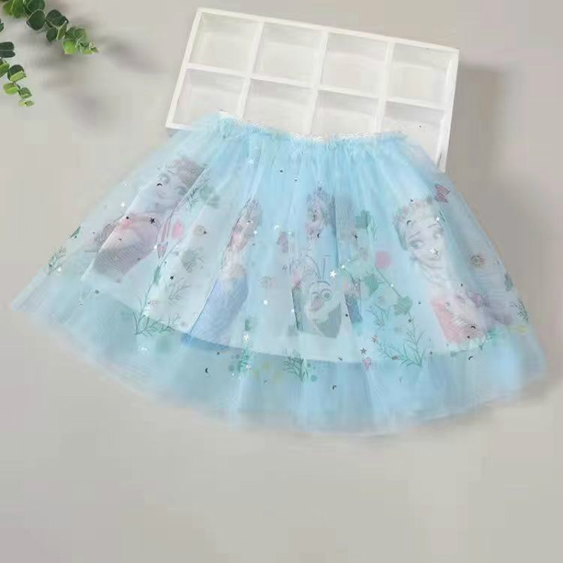 Tutu Skirt Baby Girls Tutu Pettiskirt Cartoon Frozen Anna Elsa Dance Mini Tulle Skirt Birthday Dance Princess Children Clothing alx