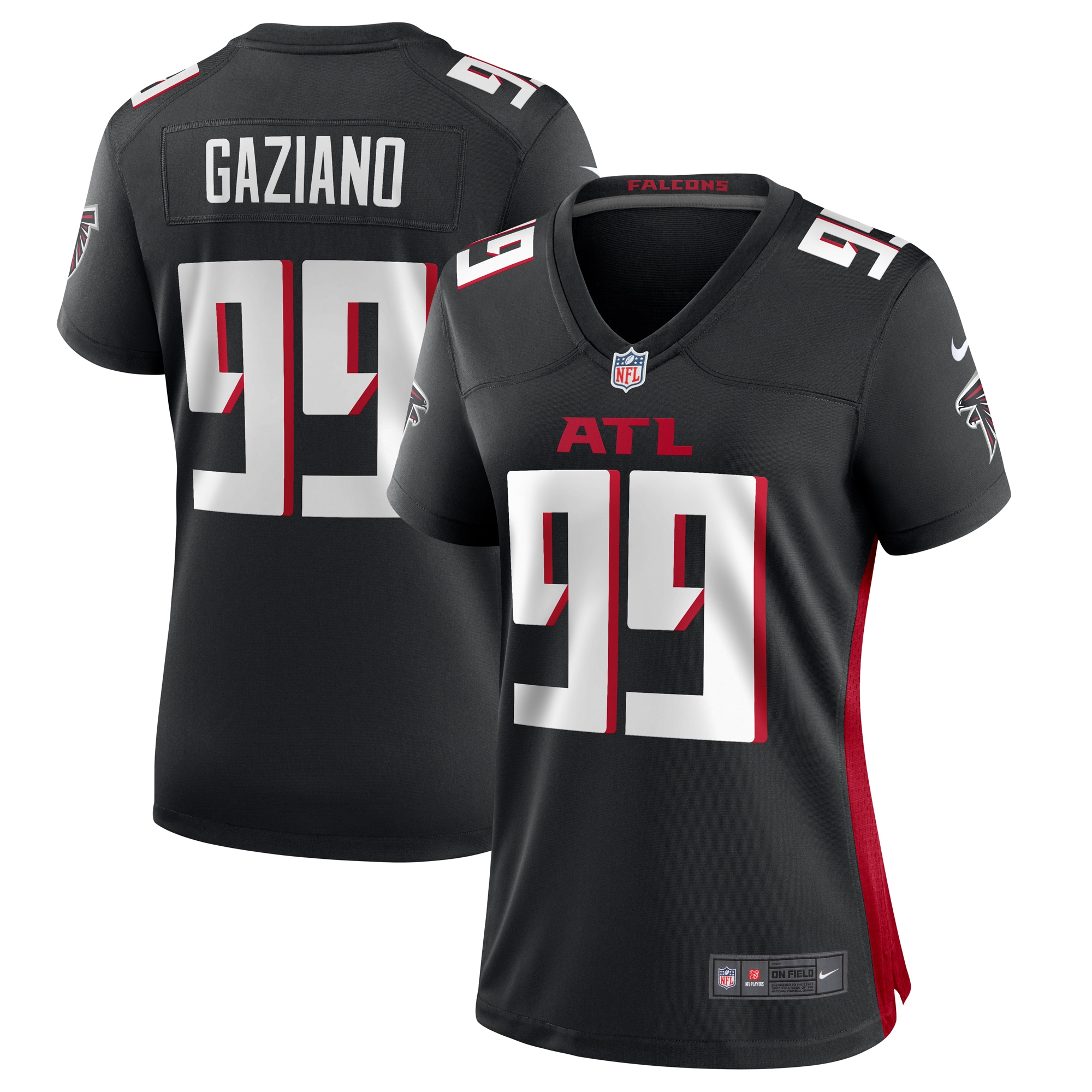 Women’s Atlanta Falcons Joe Gaziano  Black Team Game Jersey