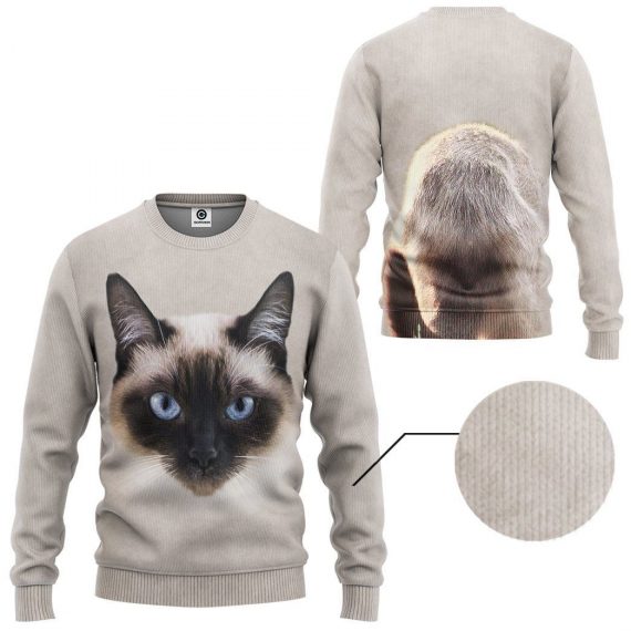 3D Siamese Cat All Over Print Unisex Sweatshirt For Cat Lovers