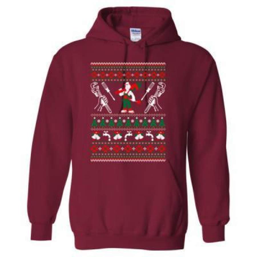 AGR Plumber Ugly Christmas Sweater – Heavy Blend™ Hooded Sweatshirt