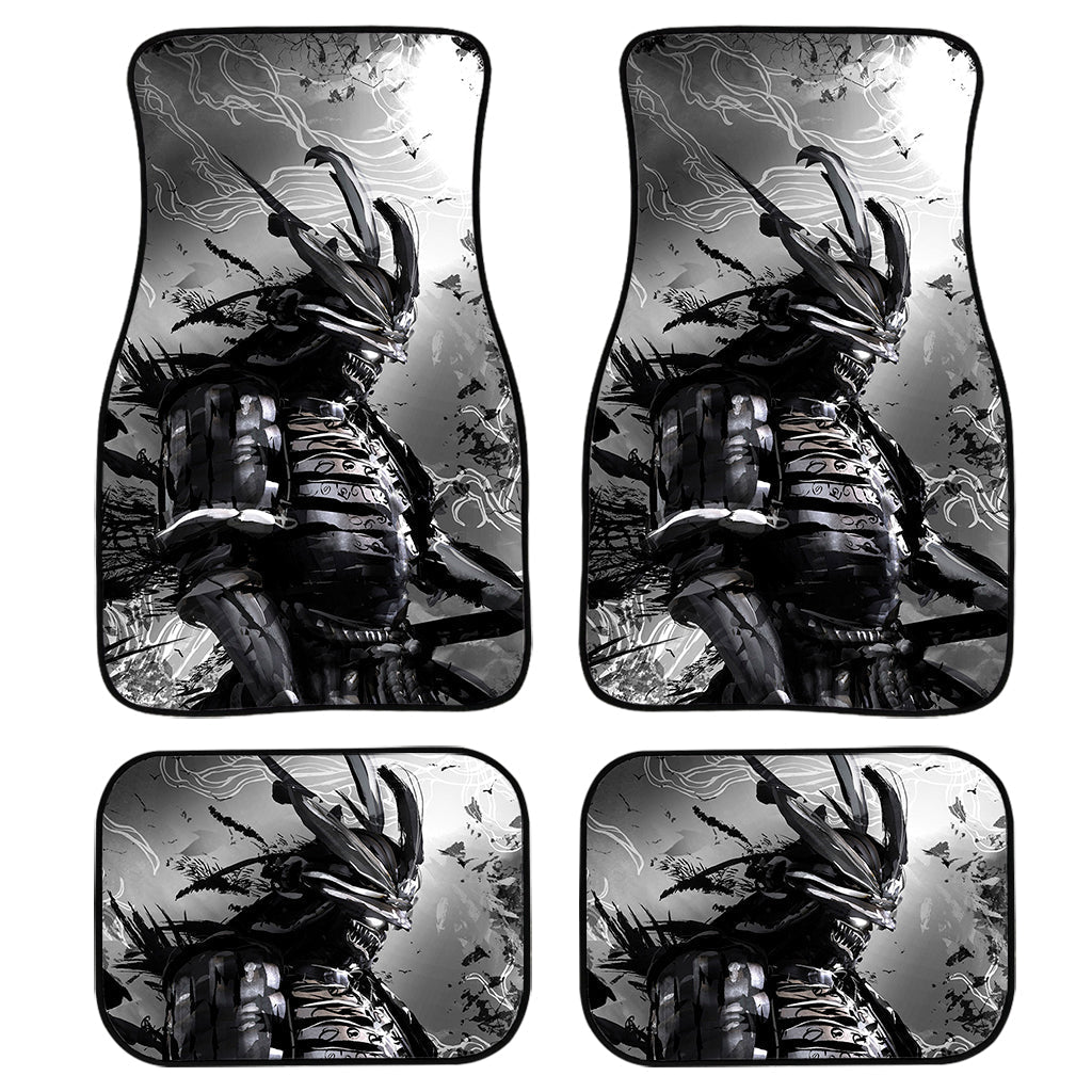 Dark Samurai Warrior Print Front And Back Car Floor Mats, Front Car Mat