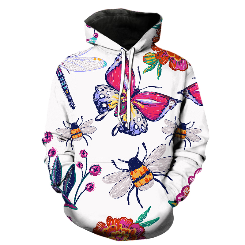 2021 New Cartoon exquisite Butterfly 3D Print Hoodies Autumn Winter Trendy Sweatshirt Men Women Fashion Hoodie Pullover Harajuku alx