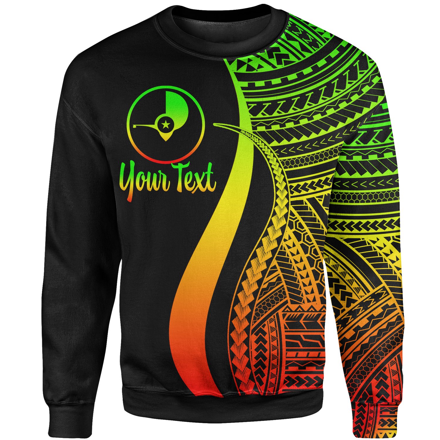 Yap Custom Personalised Sweatshirt – Reggae Polynesian Tentacle Tribal Pattern – BN11