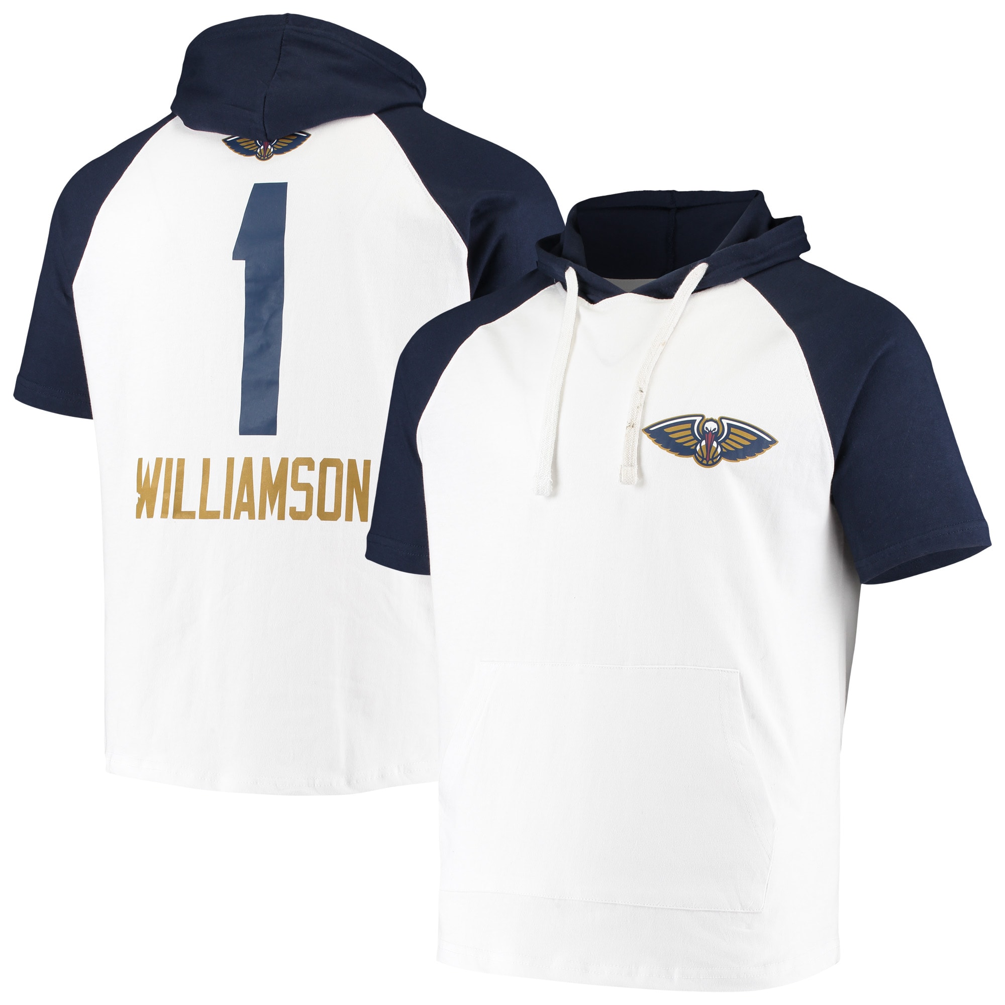 Zion Williamson New Orleans Pelicans Player Raglan Pullover Hoodie – White/Navy