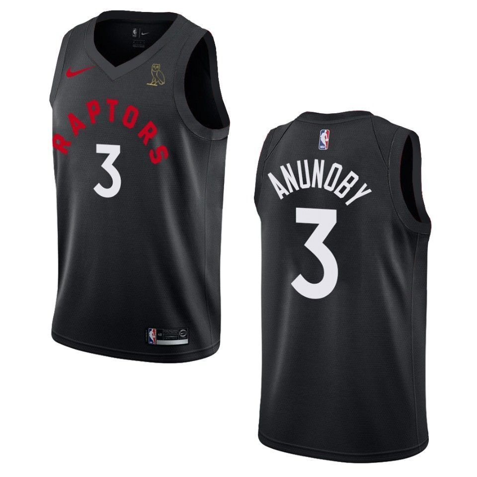 Toronto Raptors 3 Og Anunoby Drake Ovo Collection Black 3D Jersey