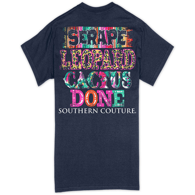 Southern Couture Classic Serape Leopard Cactus T-Shirt