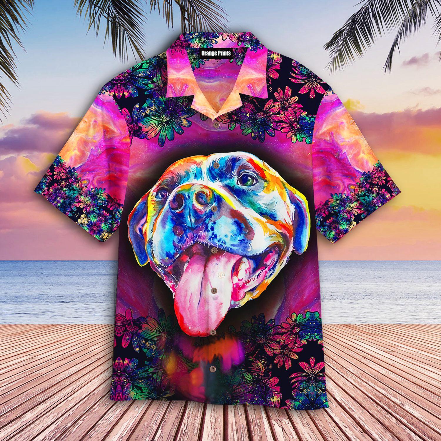 Pitbull Flower Hawaii Shirt For Men And Women Ha75100