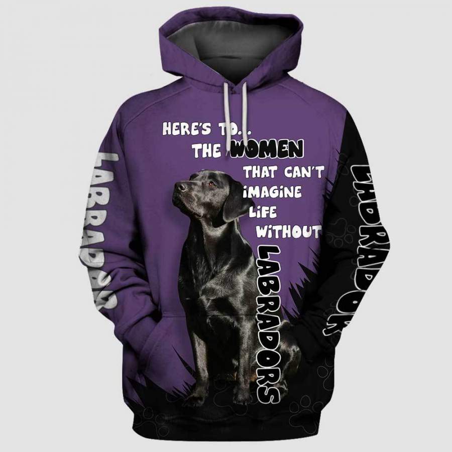 BLACK LABRADOR DOG Women 3D Hoodie Full Printing