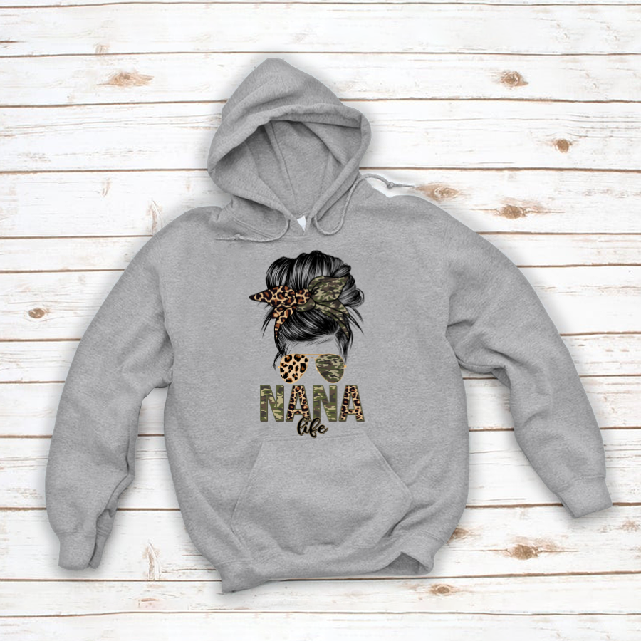 Nana Grandma Life Camo Leopard Hoodie