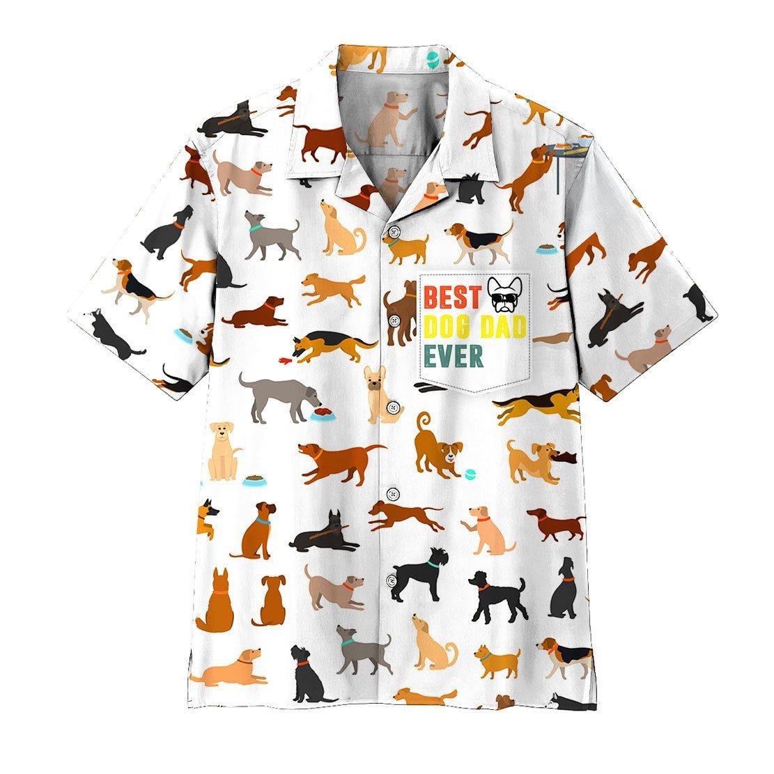 Gearhumans Best Dog Dad Ever Hawaiian Shirt Ha91292