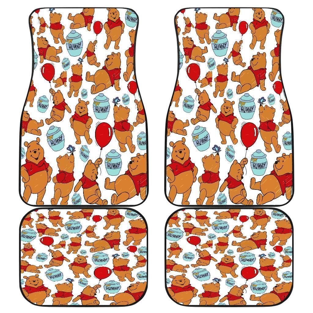 Pooh Custom Shades Symbols In White Theme Car Floor Mats 191030 Personalized Car Seat Floor Mat Custom Print