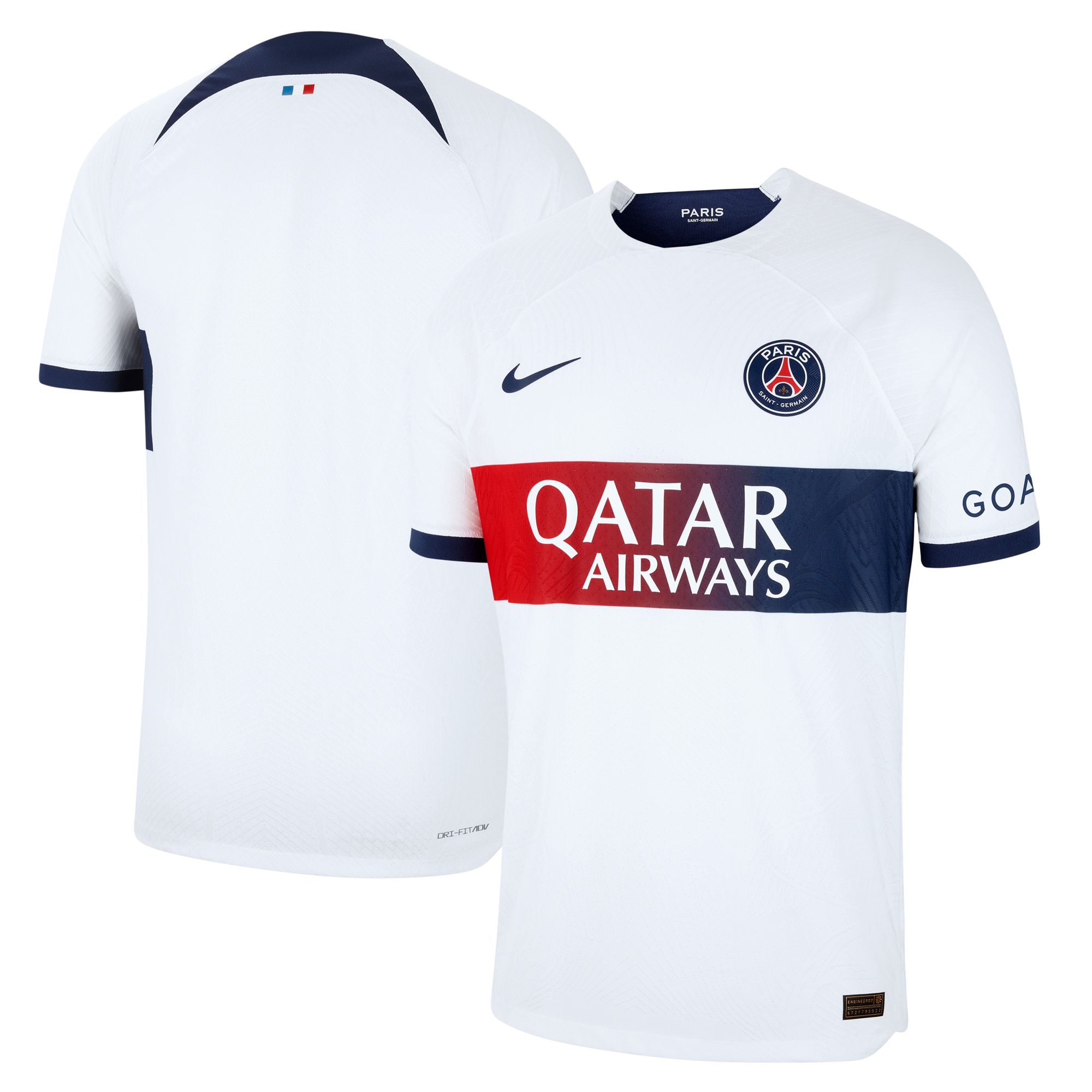 Paris Saint-Germain 2023/24 Away Match Authentic Jersey – White