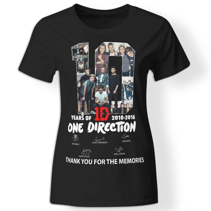 10 years of 1D thank you for the memories t-shirt