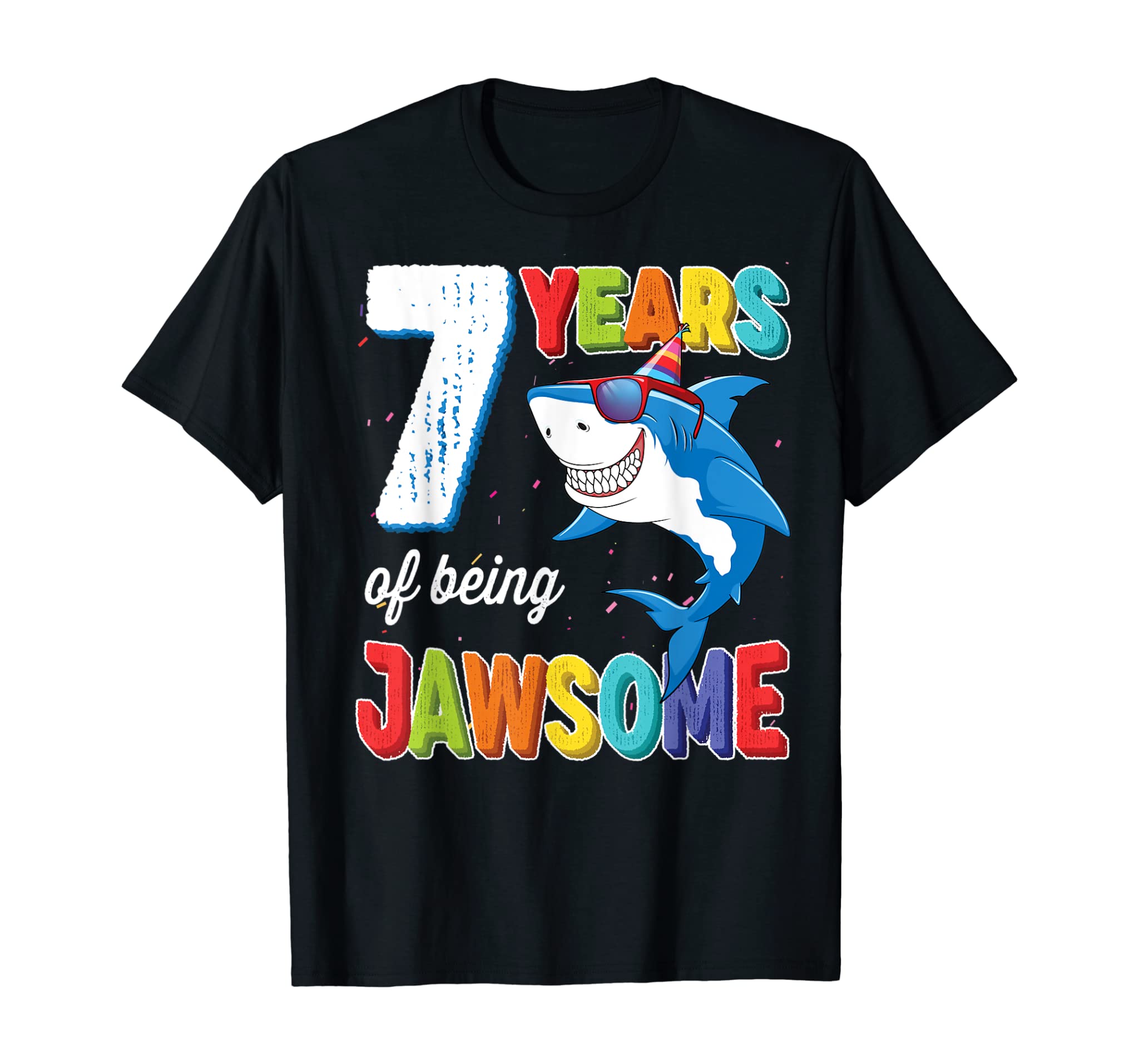 7 Years Old Shirt Boys Girls Gift Jawsome 7Th Birthday Shark