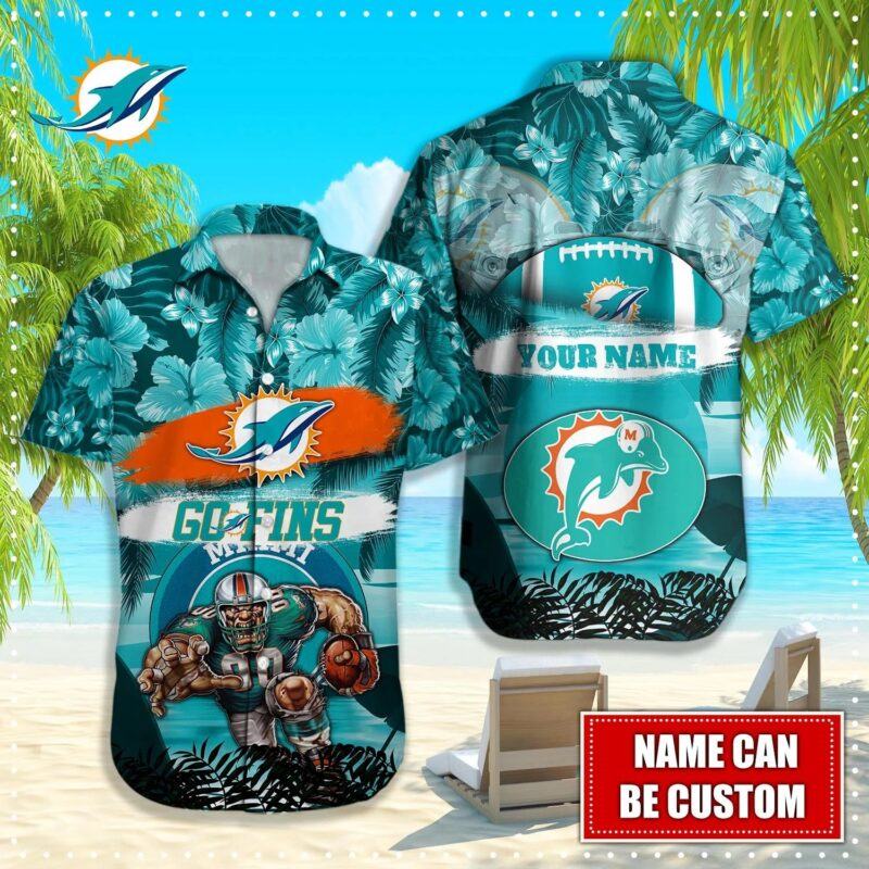 Miami Dolphins Hawaiian Shirt Mascot