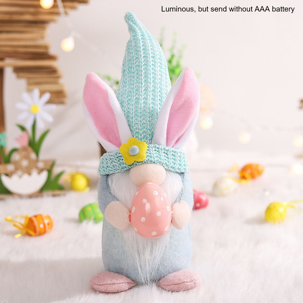 Aidoufen 2022 New Easter Faceless Gnome Cute Rabbit Doll Egg Handmade Home Decoration Spring Hanging Bunny Ornaments Kids Gifts