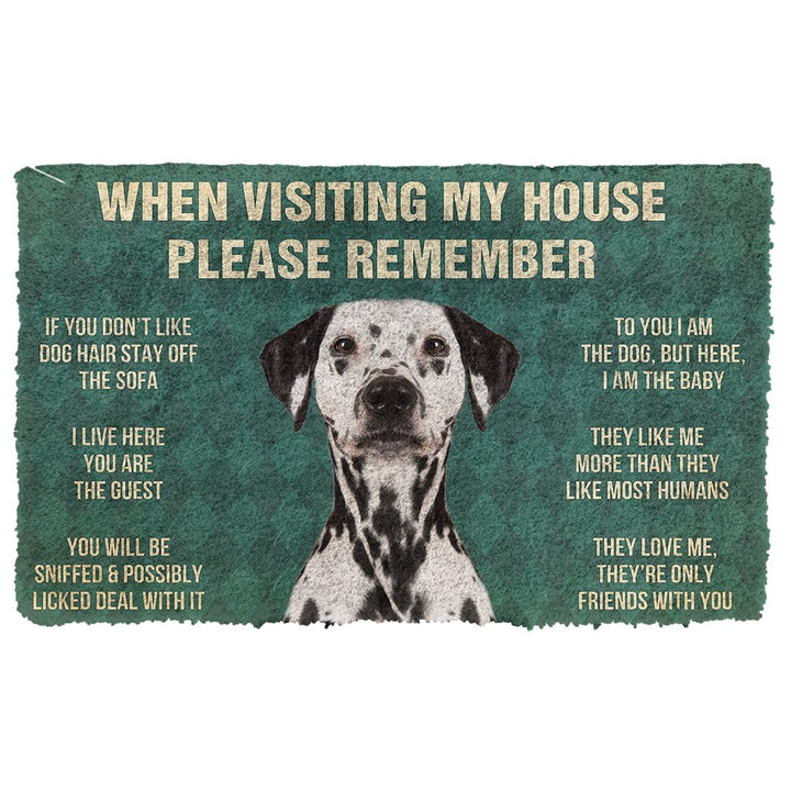 Waybackapparel Please Remember Dalmatian Dogs House Rules 3D Doormat