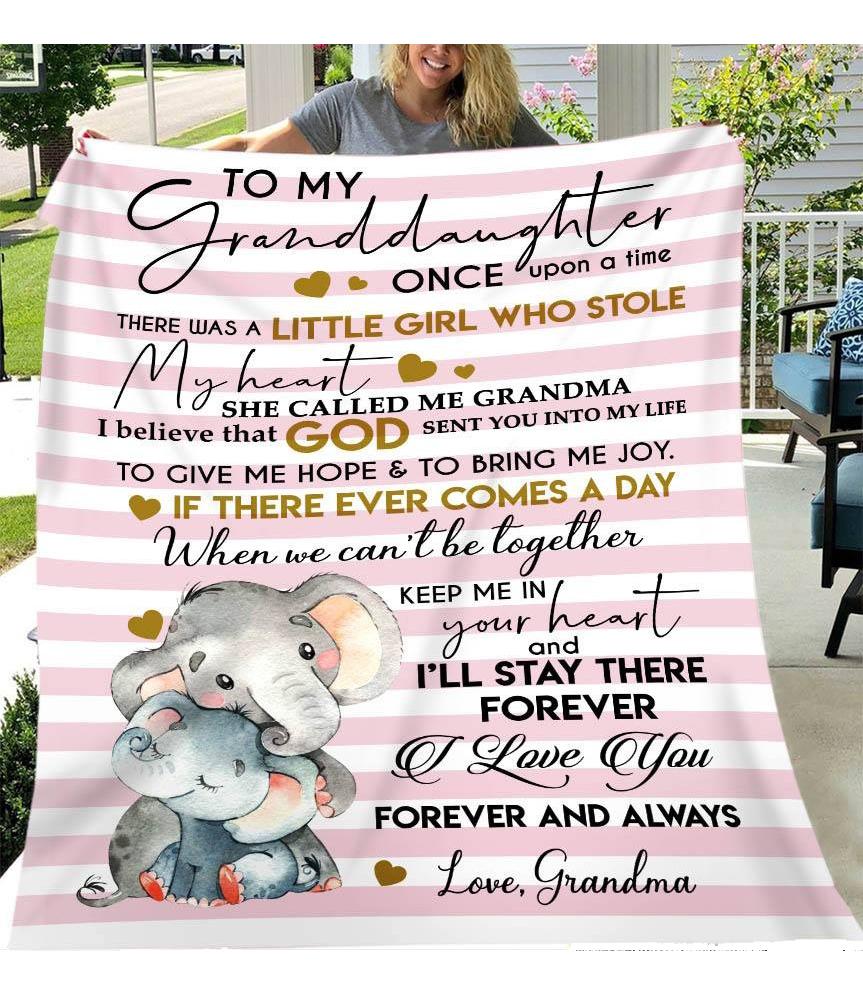 To My Granddaughter Elephant Blanket