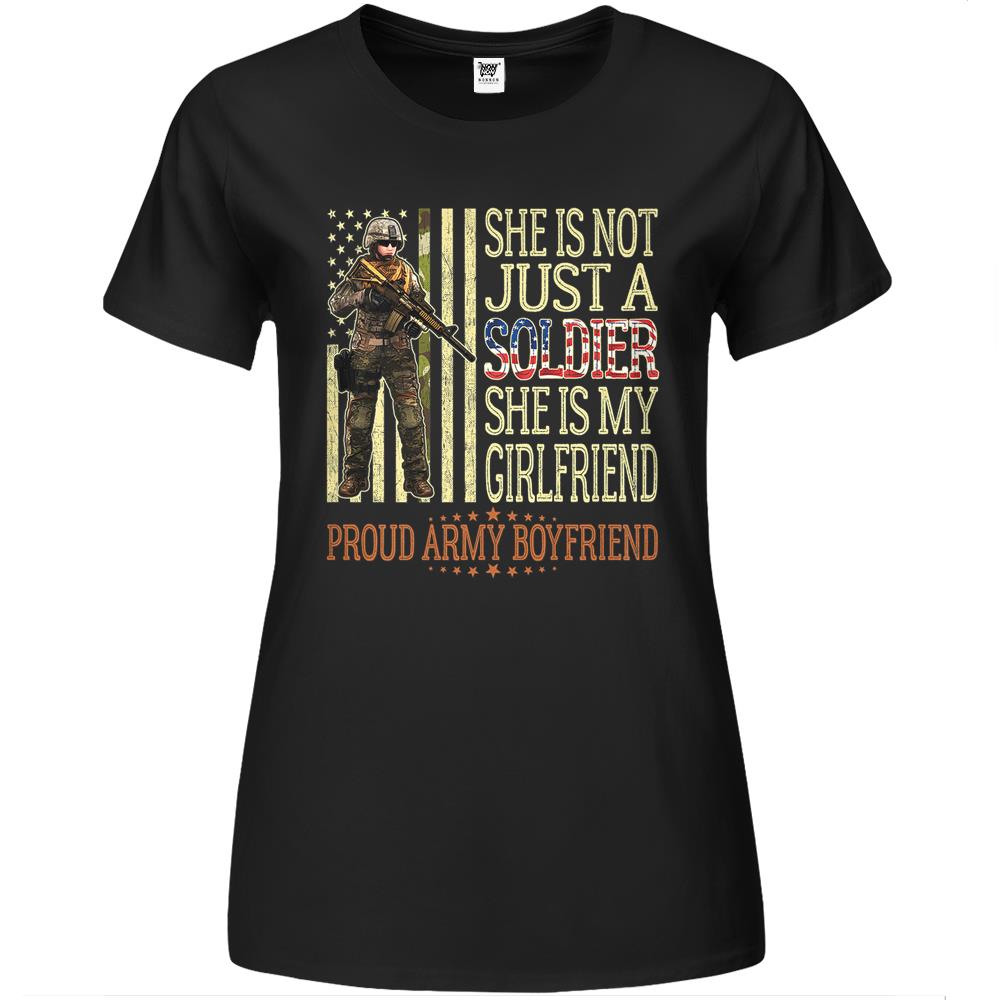 Mens My Girlfriend Is A Soldier Hero Premium Womens Tshirts