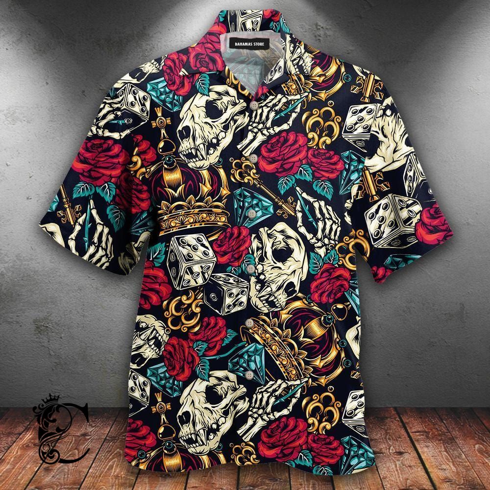 Amazing Tattoo Skull And Crown Aloha Hawaiian Shirts