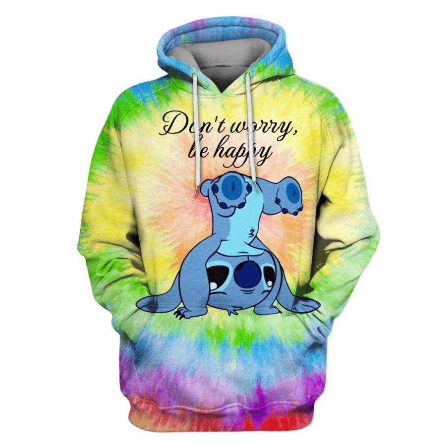 Stitch DON’T WORRY BE HAPPY Tshirt – Zip Hoodies Apparel