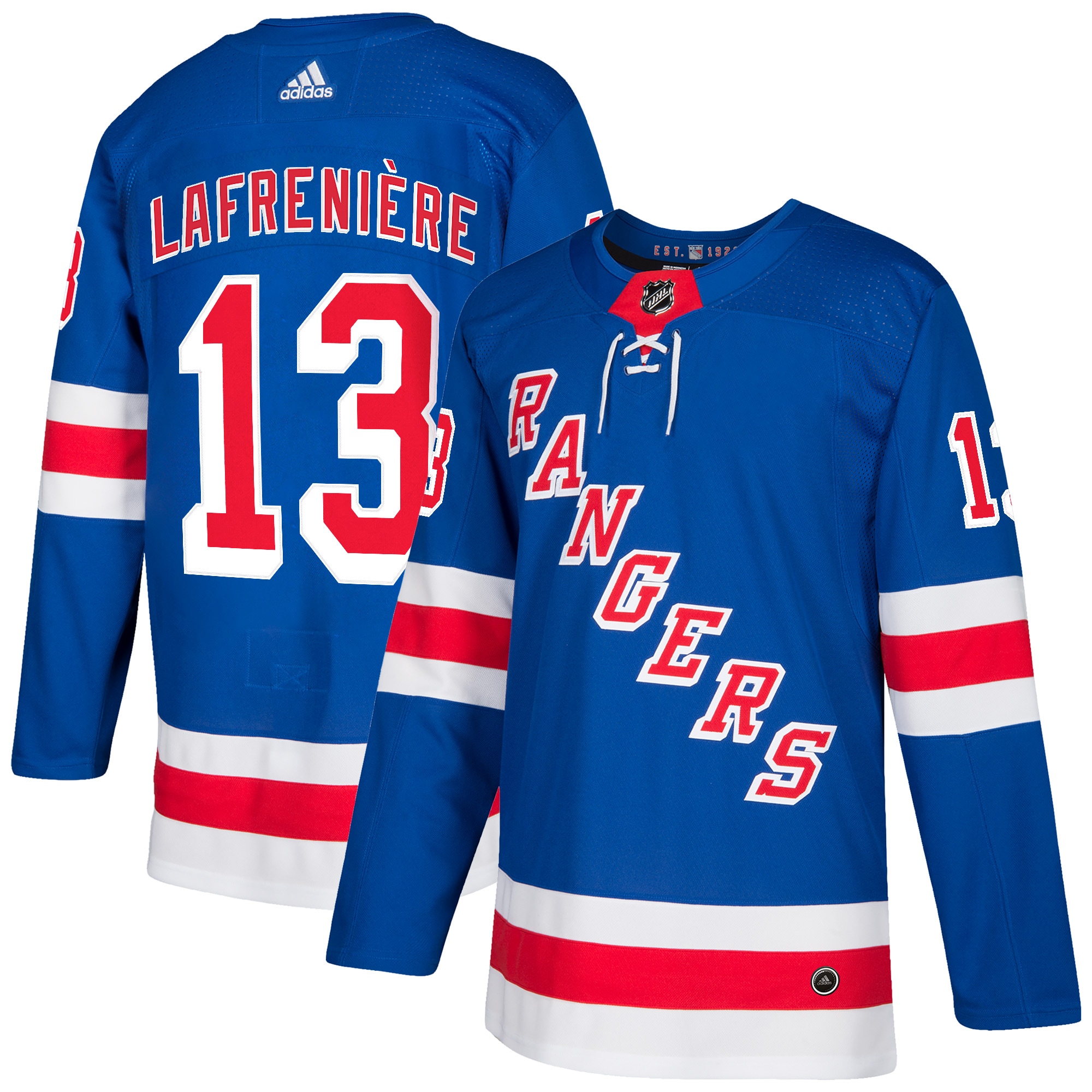 Men's New York Rangers Alexis Lafreniere adidas Blue Home Authentic Player Jersey