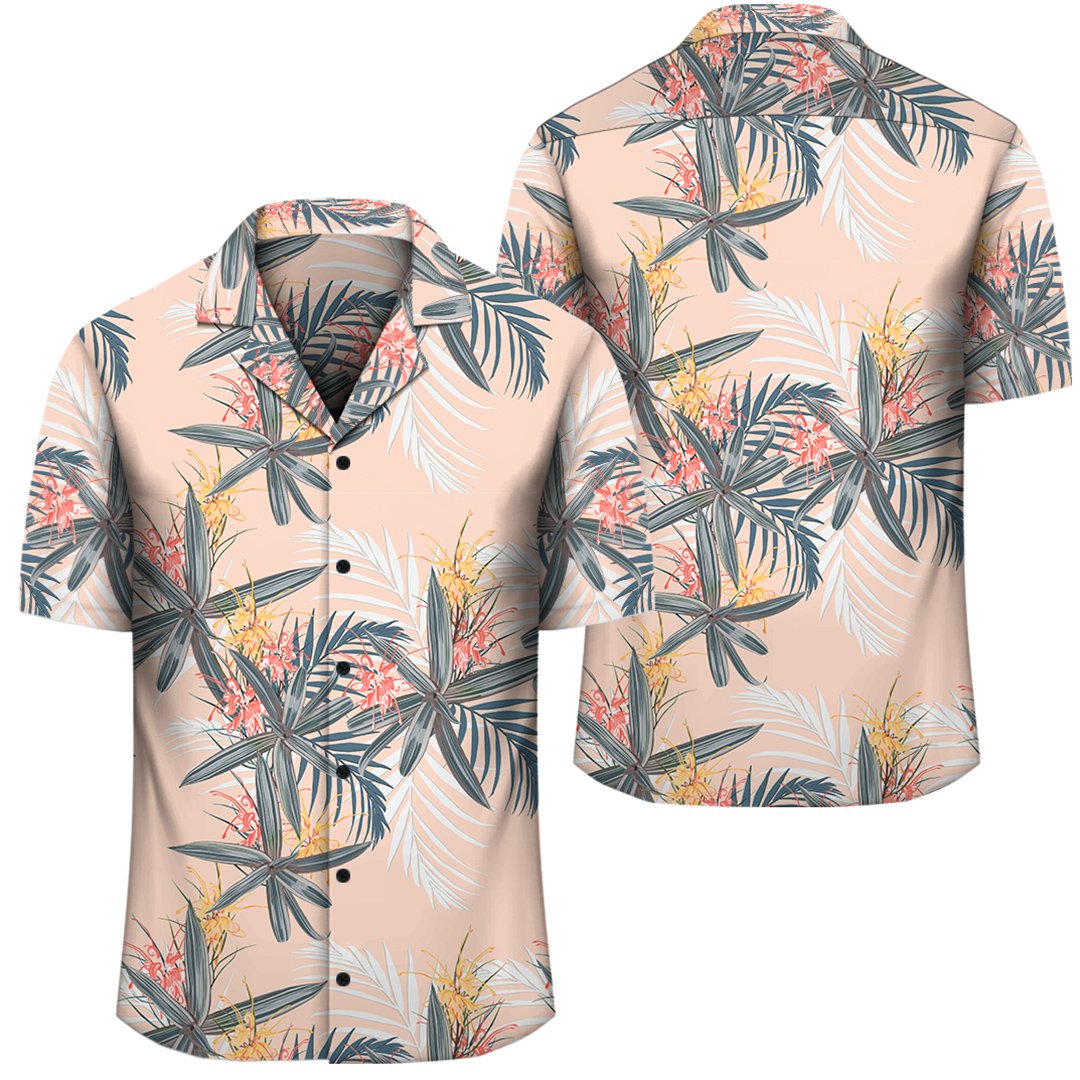 Tropical Pattern Pink Hawaiian Shirt