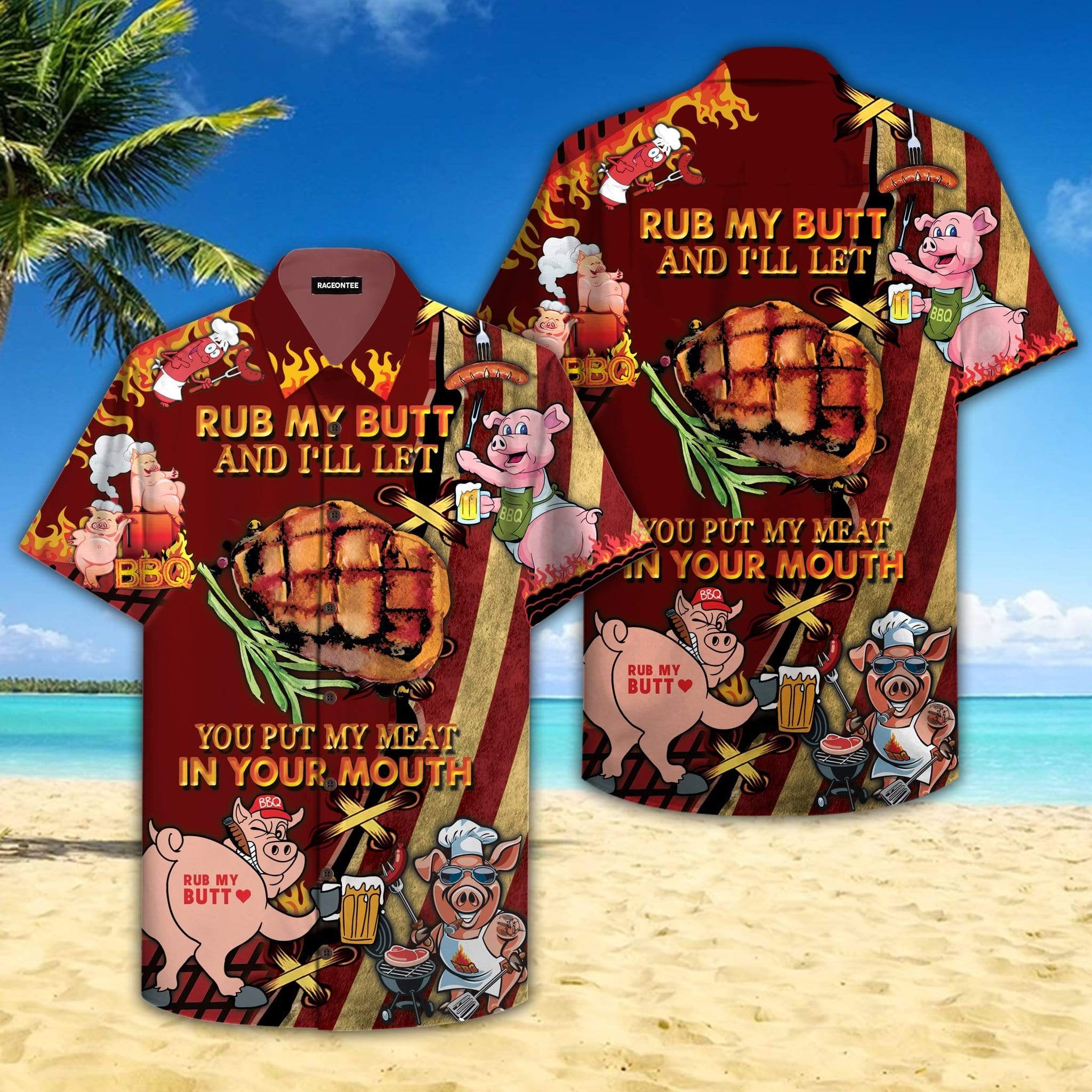 Rub My Butt And Let Aloha Hawaii Summer Beach Shirts Ha74467