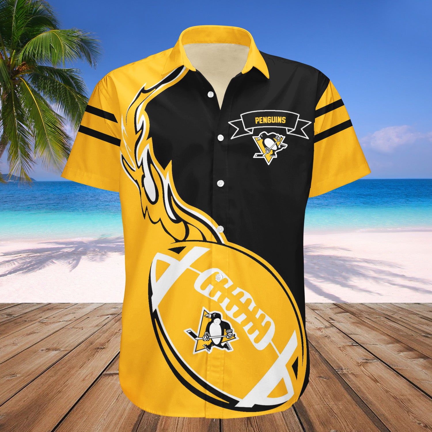 Pittsburgh Penguins Hawaii Shirt Flame Ball – Nhl