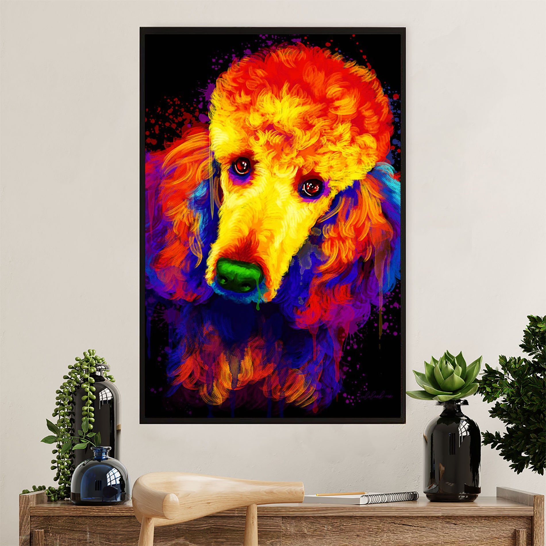 Poodle Watercolor Painting Art Dog Canvas Wall Art Prints | Home Décor Gift For Poodle Puppies Lover