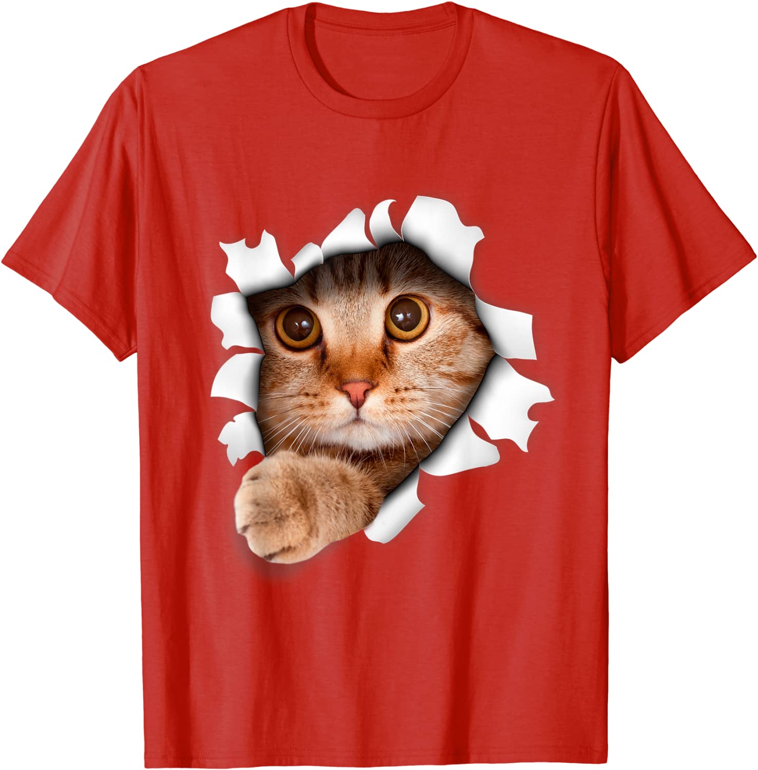 Kittens T Shirts|Sweet Kitten Cat Torn 3D Funny Cat Lover T Shirt