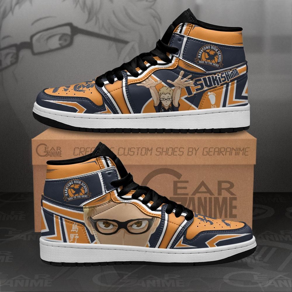 Karasuno Tsukishima Kei Haikyuu Anime Mn10 Air Jordan Shoes Sport Sneakers