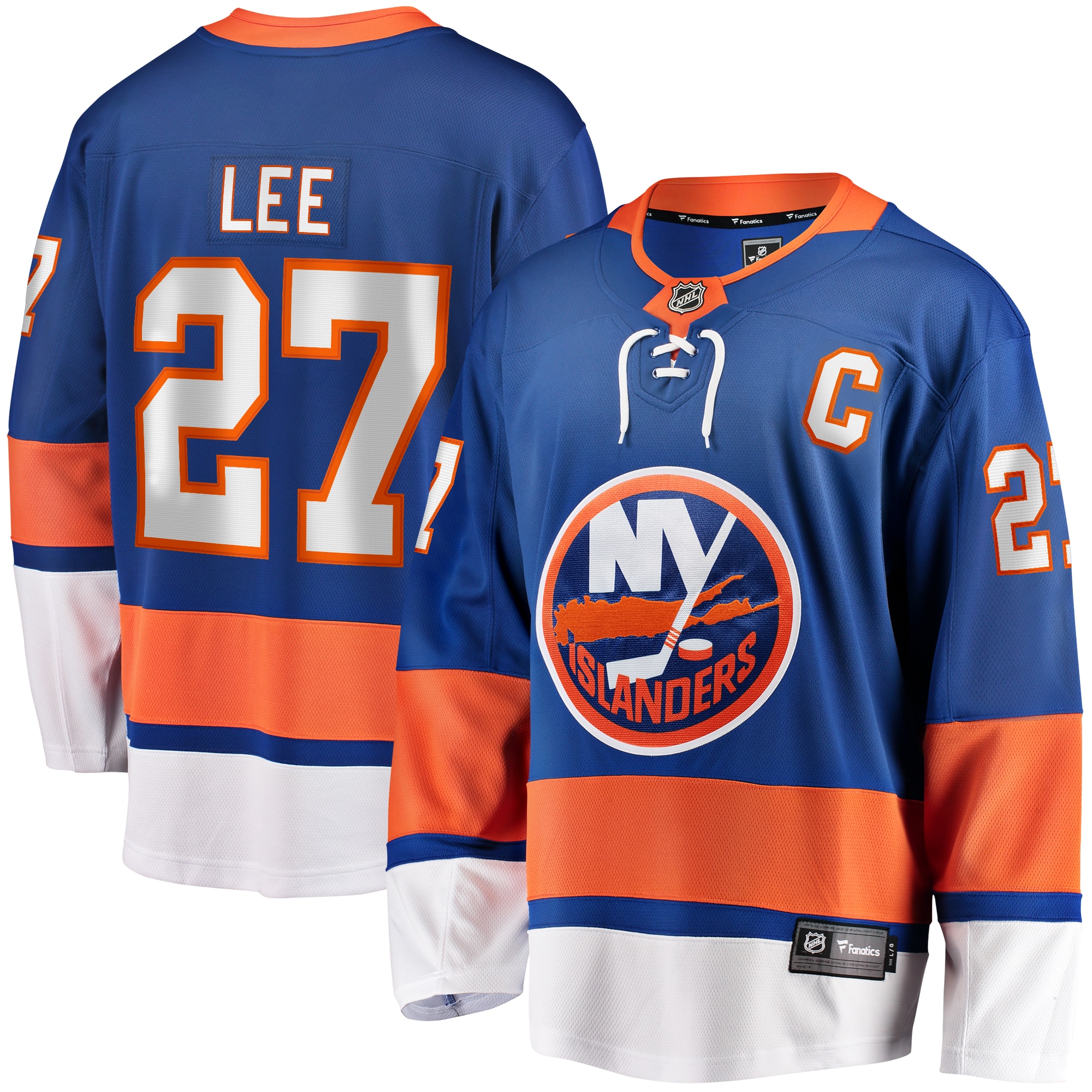 Men's New York Islanders Anders Lee Royal Home Captain Patch Breakaway Player Jersey