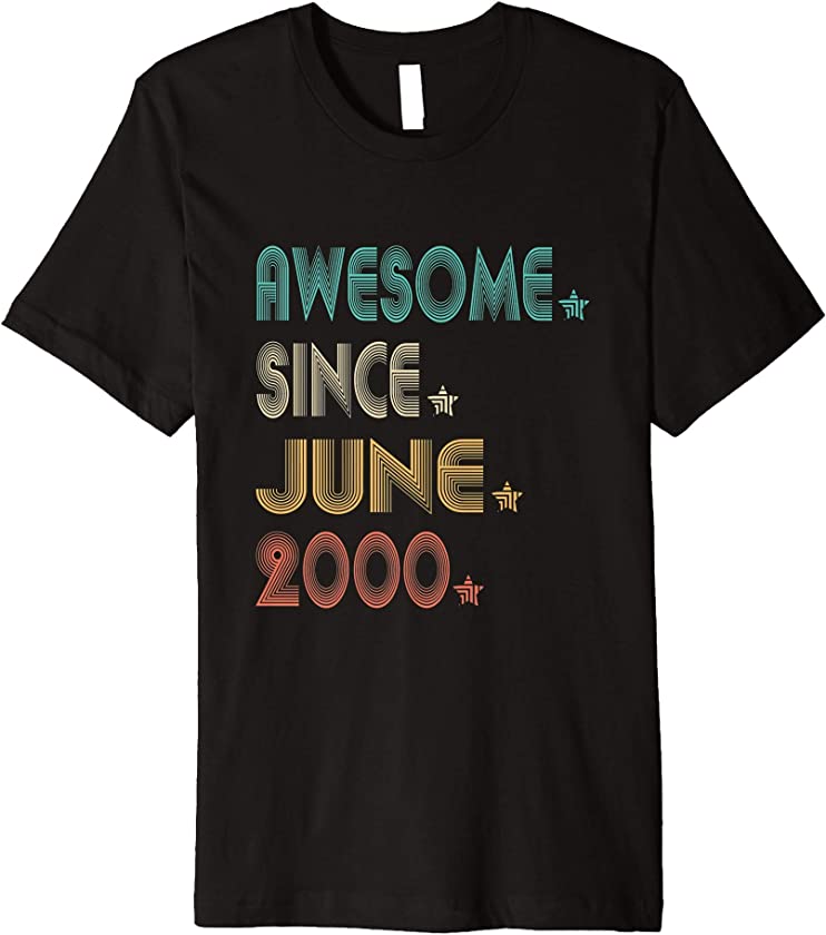 Awesome Since June 2000 21th Birthday – Vintage 21 Years Old Premium T-Shirt