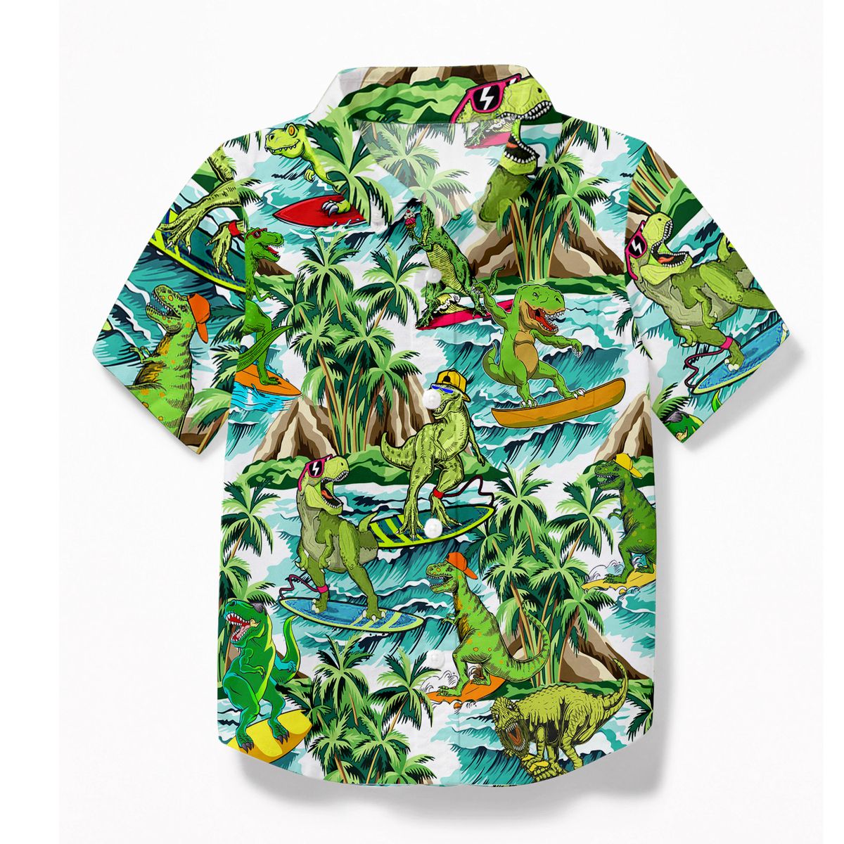 Alohazing Dinosaur Surfing Kid Hawaiian Shirt Ha85943