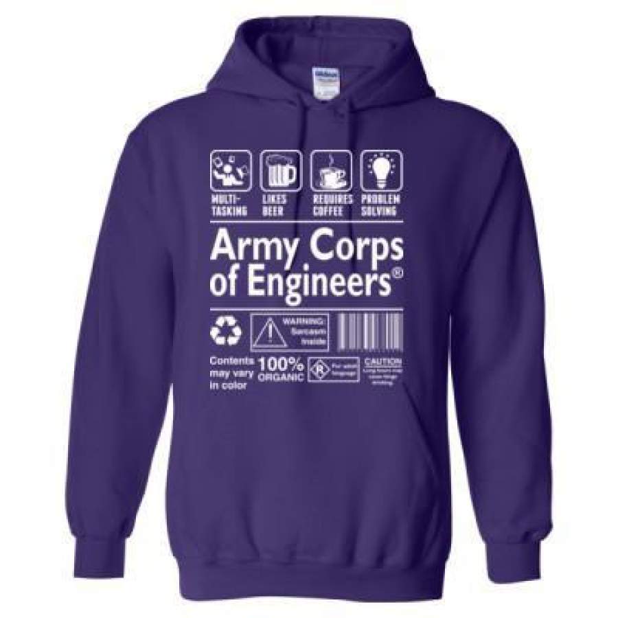 AGR Army Corps Of Engineering Multi Tasking Likes Beer Requires Coffee Problem Solving – Heavy Blend™ Hooded Sweatshirt