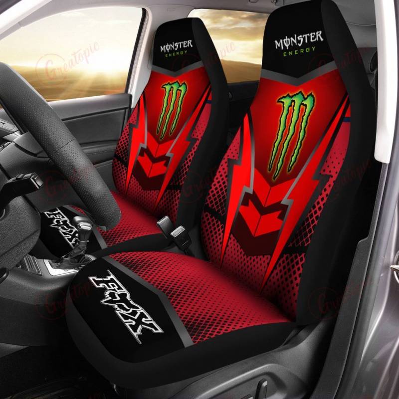 Monster Energy- NCT Car Seat Cover (Set of 2) Ver1 (Red)